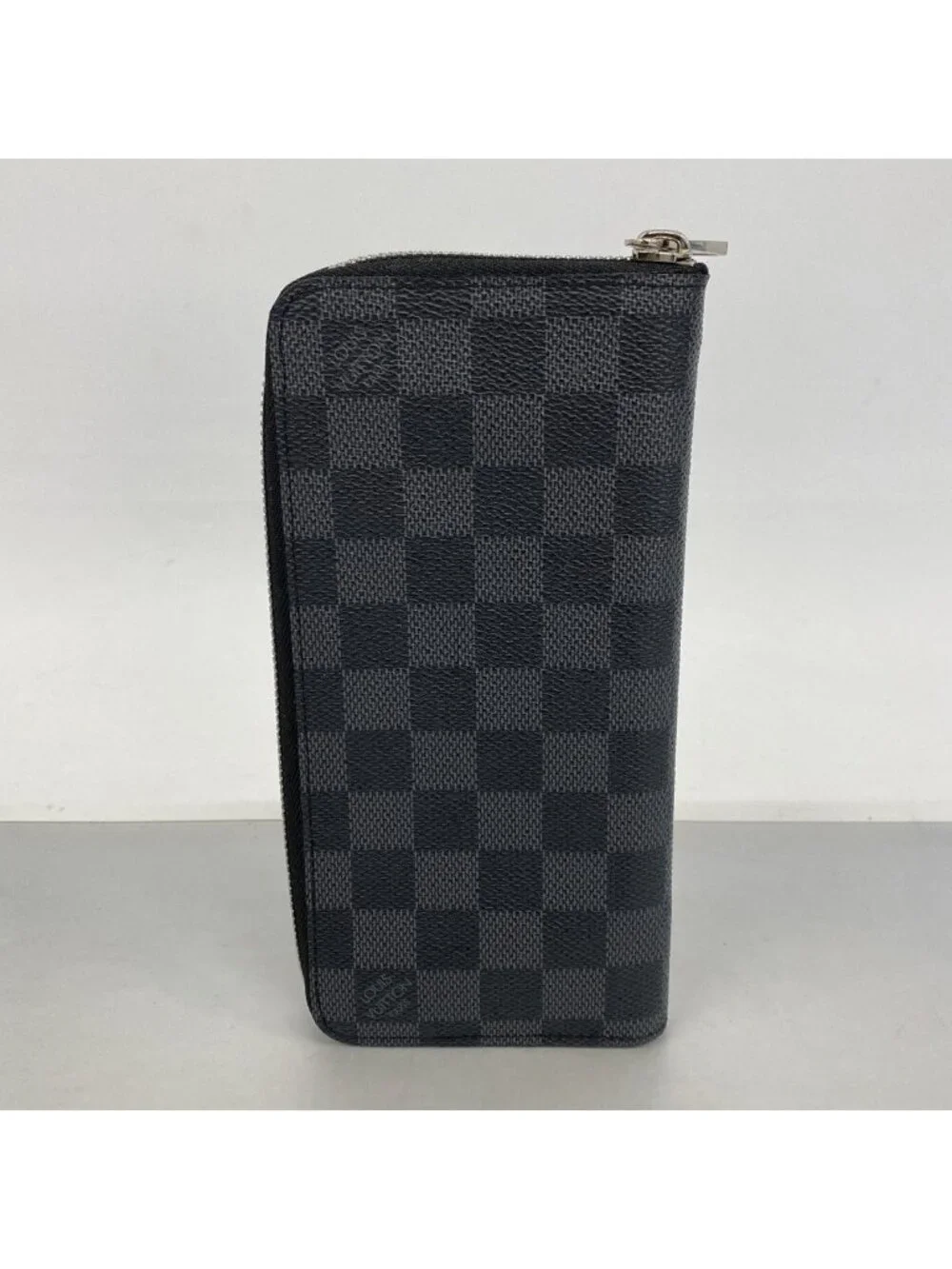 Louis Vuitton Wallet Damier Graphite Zippy Vertical Black Gray Vintage